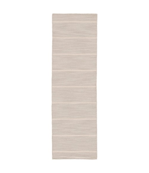Jaipur Living Cape Cod Handmade Stripe Gray/ White Runner Rug (2'6"X8')