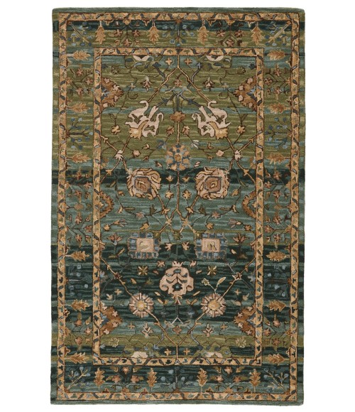 Cardamom Area Rug Vibe by Jaipur Living Ahava Handmade Oriental Green/ Blue Area Rug (8'X10')