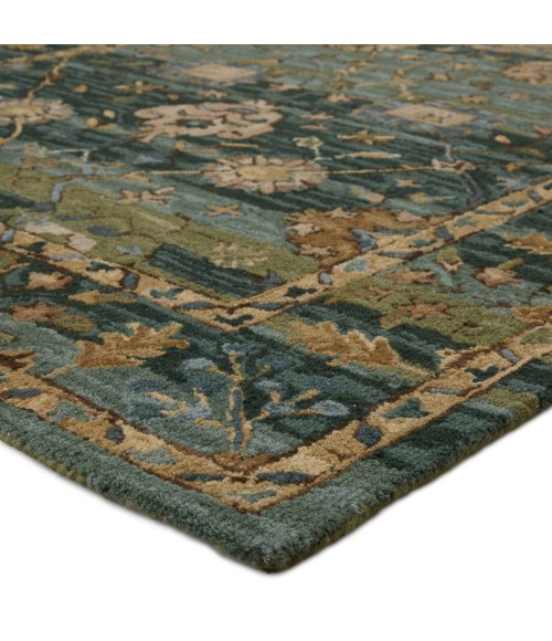 Cardamom Area Rug Vibe by Jaipur Living Ahava Handmade Oriental Green/ Blue Area Rug (8'X10')