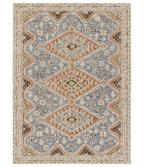 COM17 Zascha Rug Vibe by Jaipur Living Zascha Handmade Medallion Blue/ Brown Area Rug 9'X12'