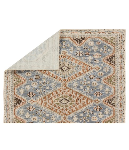 COM17 Zascha Rug Vibe by Jaipur Living Zascha Handmade Medallion Blue/ Brown Area Rug 9'X12'