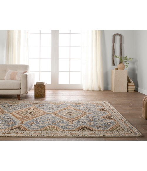COM17 Zascha Rug Vibe by Jaipur Living Zascha Handmade Medallion Blue/ Brown Area Rug 9'X12'