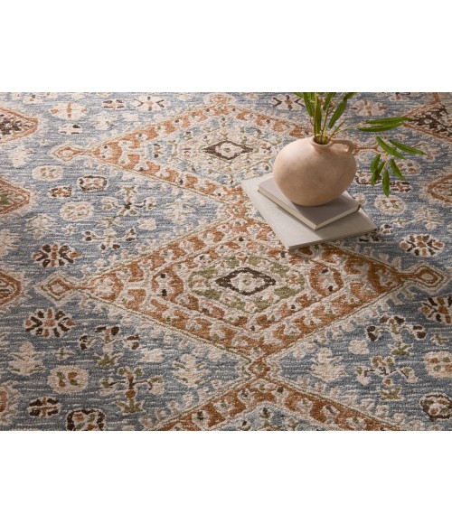 COM17 Zascha Rug Vibe by Jaipur Living Zascha Handmade Medallion Blue/ Brown Area Rug 9'X12'