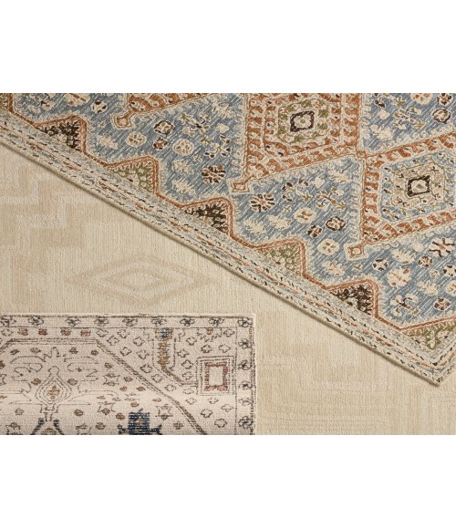 COM17 Zascha Rug Vibe by Jaipur Living Zascha Handmade Medallion Blue/ Brown Area Rug 9'X12'