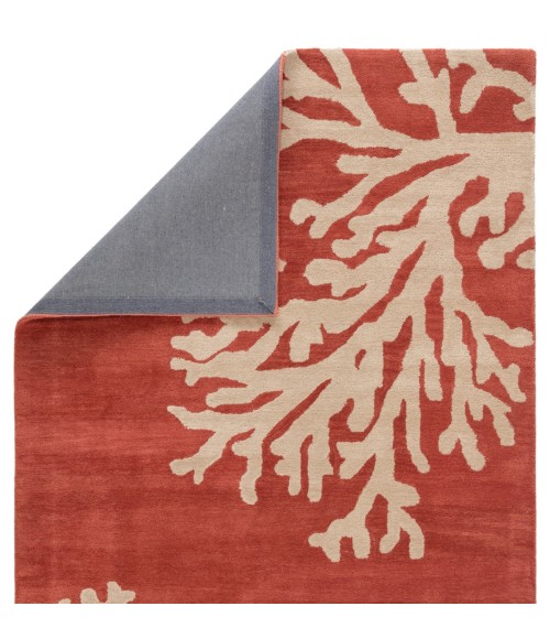 Coastal Seaside Area Rug Jaipur Living Bough Handmade Abstract Coral/ Tan Area Rug (5'X8')