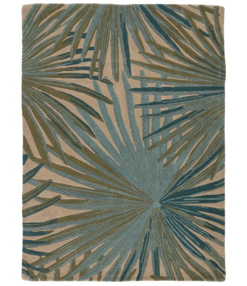 Coastal Seaside Area Rug Jaipur Living Palmetto Handmade Floral Blue/ Green Area Rug (5'X8')