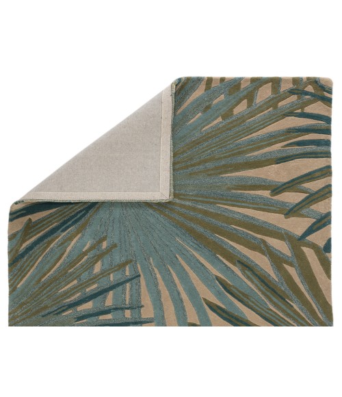 Coastal Seaside Area Rug Jaipur Living Palmetto Handmade Floral Blue/ Green Area Rug (5'X8')