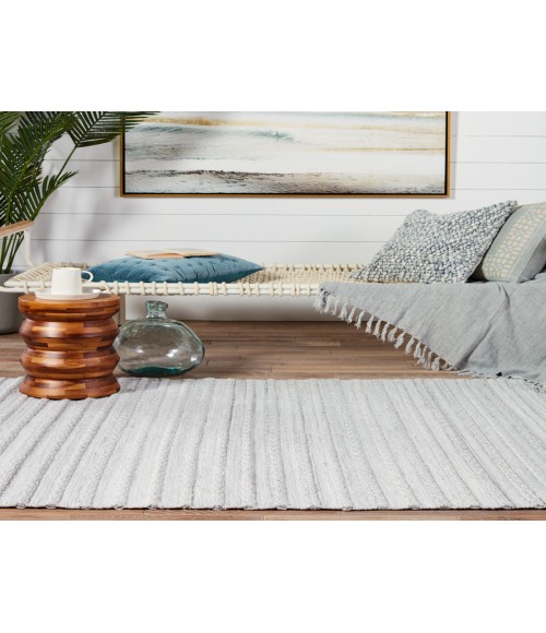 CSL01 Torre Rug Jaipur Living Torre Indoor/ Outdoor Solid Light Gray/ Cream Area Rug 6'X9'