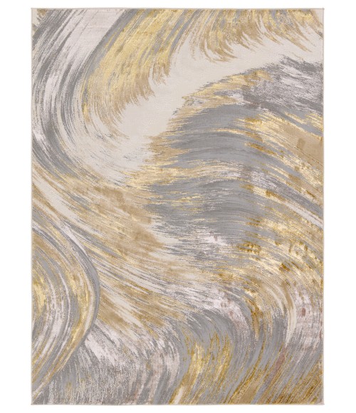 Jaipur Living Zione Abstract Gold/ Gray Runner Rug 2'2"X8'