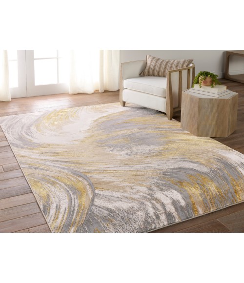 Jaipur Living Zione Abstract Gold/ Gray Runner Rug 2'2"X8'