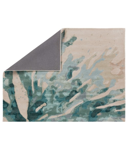 Jaipur Living Atoll Handmade Animal Pattern Teal/ Sage Area Rug 9'X12'