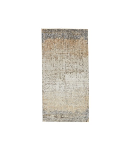 En Blanc Area Rug Vibe by Jaipur Living Akari Abstract Gray/ Light Tan Runner Rug (3'X8')