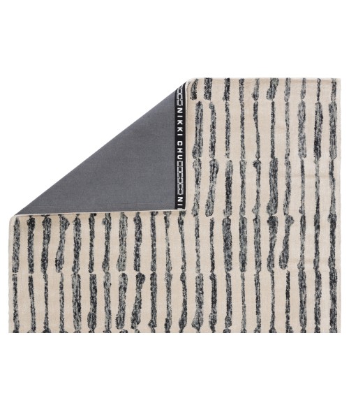 Nikki Chu by Jaipur Living Saville Handmade Abstract Cream / Slate Gray Area Rug (2'X3')