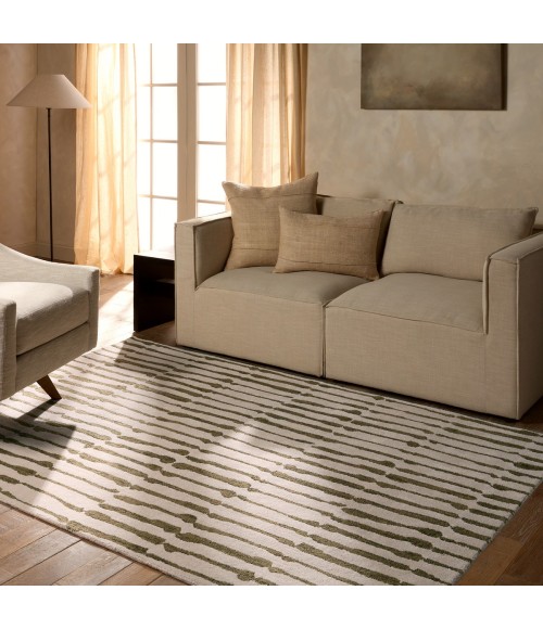 Nikki Chu Etho By Nikki Chu Green Enk17 18 In. Swatch Square Rug