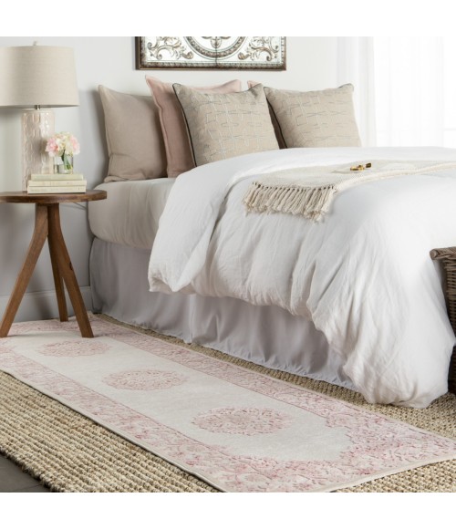 Jaipur Living Malo Medallion Pink/ White Runner Rug (2'6"X8')