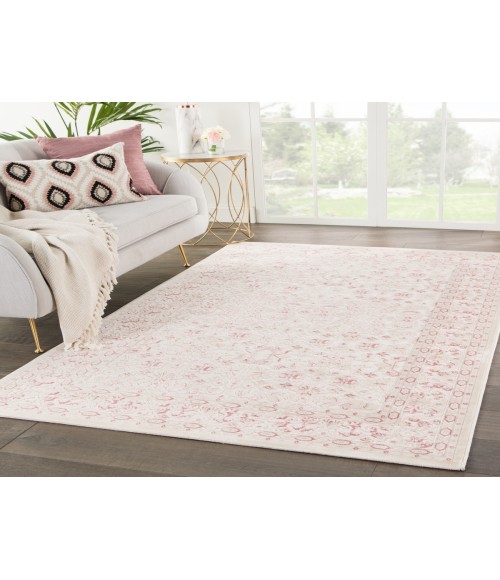 Jaipur Living Regal Damask Ivory/ Pink Runner Rug (2'6"X8')