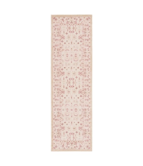 Jaipur Living Regal Damask Ivory/ Pink Runner Rug (2'6"X8')
