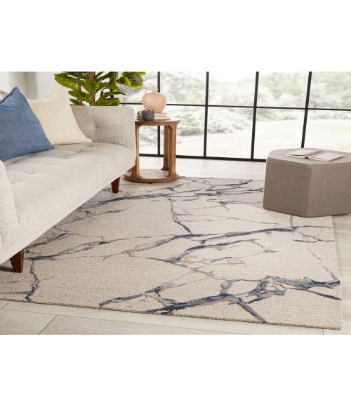 Jaipur Living Shattered Handmade Abstract Light Gray/ Slate Area Rug (5'X8')