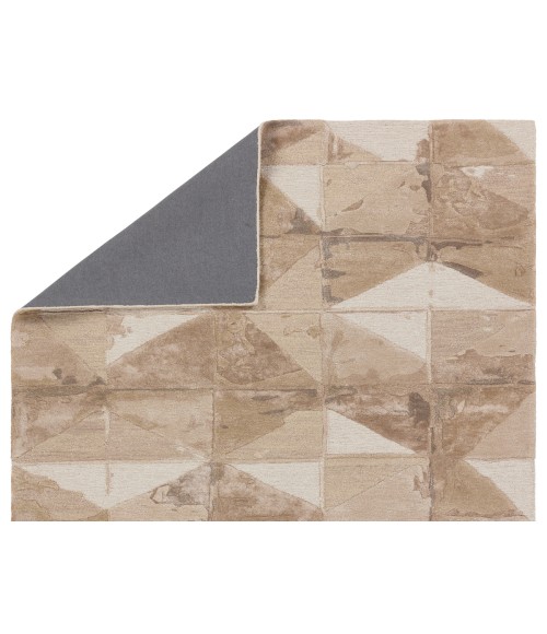 Jaipur Living Agate Handmade Geometric Taupe/ Cream Area Rug 9'X12'