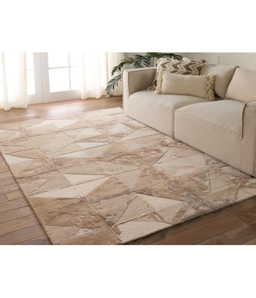 Jaipur Living Agate Handmade Geometric Taupe/ Cream Area Rug 9'X12'