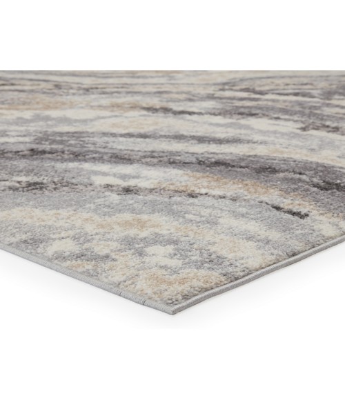 Ferris Area Rug Vibe by Jaipur Living Gatlin Abstract Gray/ Cream Runner Rug (3'X10')