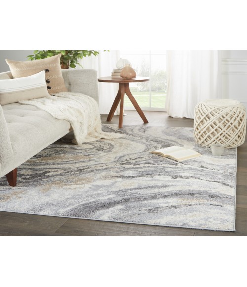 Ferris Area Rug Vibe by Jaipur Living Gatlin Abstract Gray/ Cream Runner Rug (3'X10')