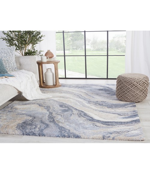 Ferris Area Rug Vibe by Jaipur Living Orion Abstract Blue/ Light Gray Runner Rug (3'X10')