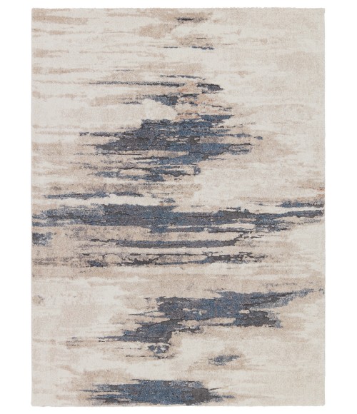 Vibe by Jaipur Living Yushan Abstract White/ Blue Runner Rug 3'X10'