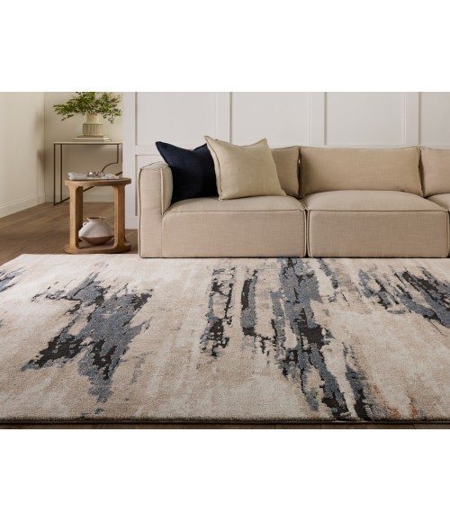 Vibe by Jaipur Living Yushan Abstract White/ Blue Runner Rug 3'X10'
