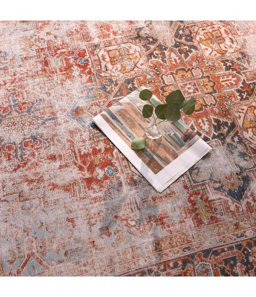 GAR03 Matias Rug Vibe by Jaipur Living Matias Medallion Rust/Navy Area Rug 5'X8'