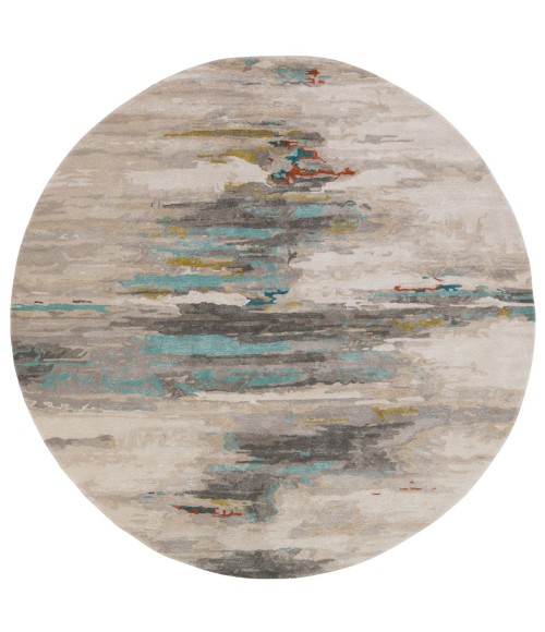 Jaipur Living Ryenn Handmade Abstract Gray/ Blue Round Area Rug 8' RND