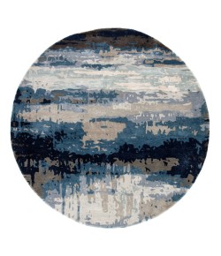 Jaipur Living Genesis Benna GES18 Blue/Gray 6 ft. X 6 ft. Round Rug