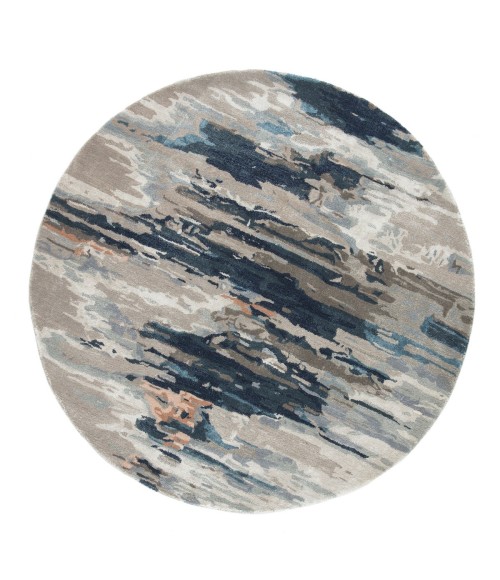 Genesis Area Rug Jaipur Living Ryenn Handmade Abstract Blue/ Pink Round Area Rug (6'X6')