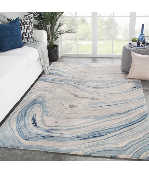 Jaipur Living Atha Handmade Abstract Blue/ Gray Area Rug (9'X13')