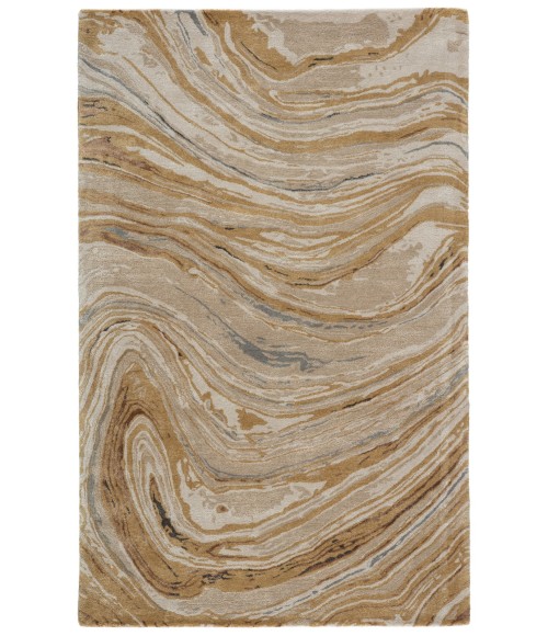Jaipur Living Atha Handmade Abstract Gold/ Beige Area Rug (2'X3')