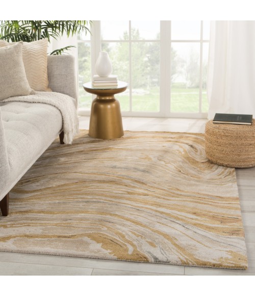 Jaipur Living Atha Handmade Abstract Gold/ Beige Area Rug (2'X3')