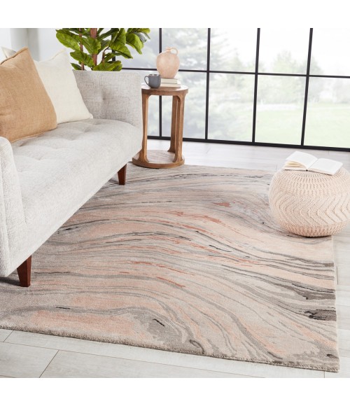 Jaipur Living Atha Handmade Abstract Light Blush/ Gray Area Rug (8'X11')