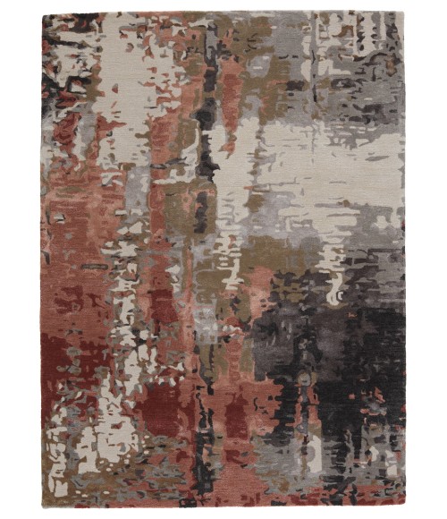 Jaipur Living Matcha Handmade Abstract Gray/ Red Area Rug 5'X8'