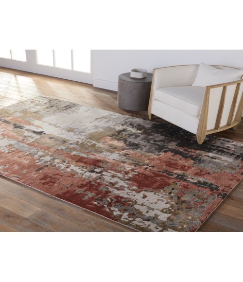 Jaipur Living Matcha Handmade Abstract Gray/ Red Area Rug 5'X8'