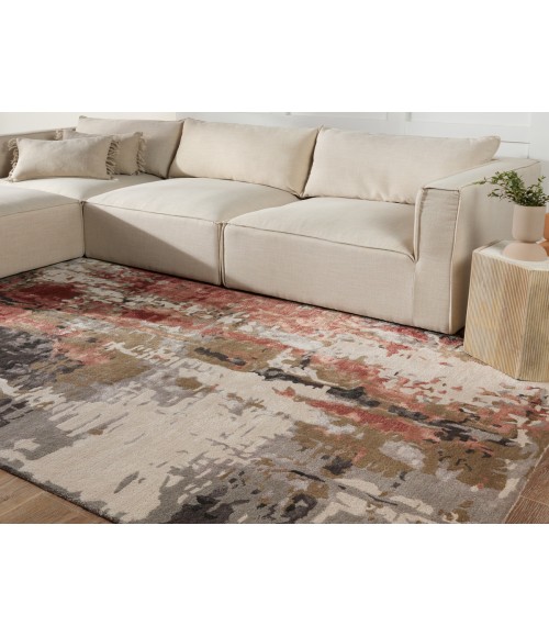 Jaipur Living Matcha Handmade Abstract Gray/ Red Area Rug 5'X8'