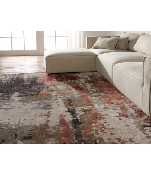 Jaipur Living Matcha Handmade Abstract Gray/ Red Area Rug 5'X8'