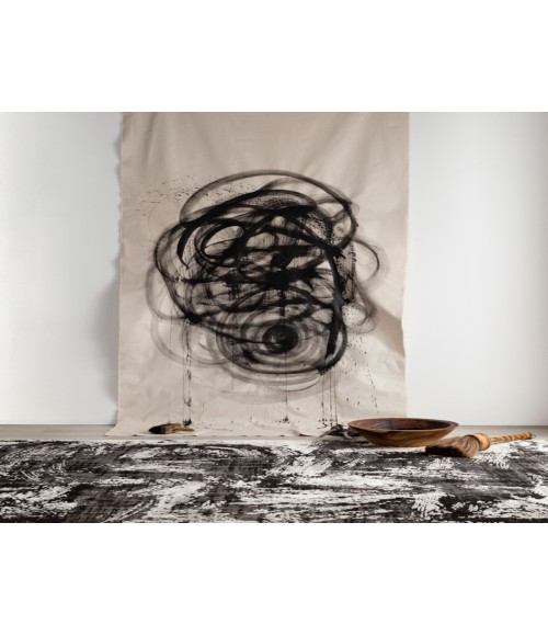 GRA02 Dusk Rug Jaipur Living Dusk Abstract Black/ Cream Area Rug 10'6"X14'