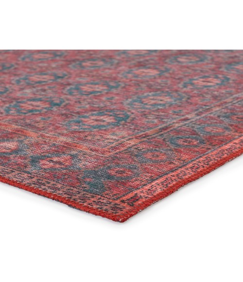 HBL04 Kalinar Rug Kate Lester + Jaipur Living Kalinar Damask Dark Red/ Blue Area Rug 7'6"X10'