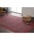 HBL04 Kalinar Rug Kate Lester + Jaipur Living Kalinar Damask Dark Red/ Blue Area Rug 7'6"X10'