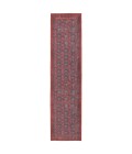 HBL04 Kalinar Rug Kate Lester + Jaipur Living Kalinar Damask Dark Red/ Blue Runner Rug 2'6"X10'
