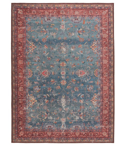 HBL06 Yasha Rug Kate Lester + Jaipur Living Yasha Floral Blue/ Red Area Rug 5'X7'6"
