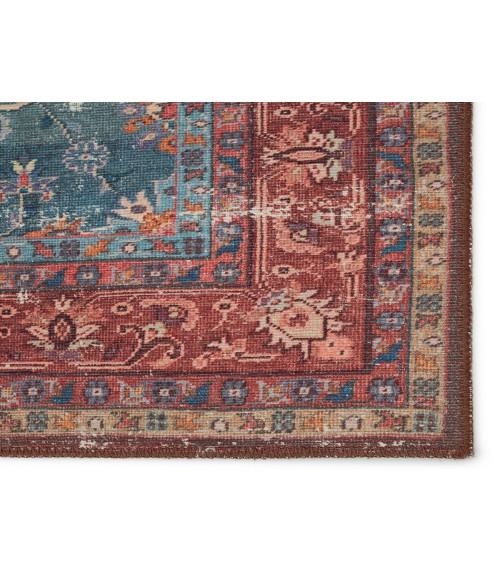 HBL06 Yasha Rug Kate Lester + Jaipur Living Yasha Floral Blue/ Red Area Rug 5'X7'6"