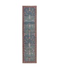 HBL06 Yasha Rug Kate Lester + Jaipur Living Yasha Floral Blue/ Red Runner Rug 2'6"X10'