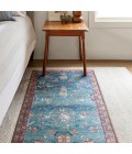HBL06 Yasha Rug Kate Lester + Jaipur Living Yasha Floral Blue/ Red Runner Rug 2'6"X10'