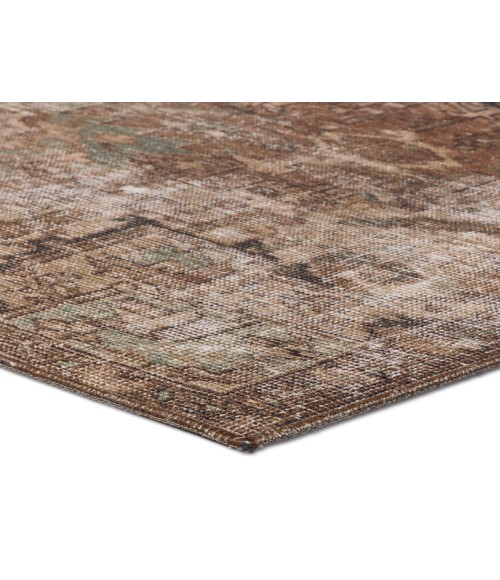 HHB03 Minita Rug Kate Lester + Jaipur Living Minita Medallion Brown/ Tan Runner Rug 2'X6'